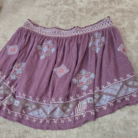 Free People Embroidered Purple Skirt Size Small - Picture 2 of 6